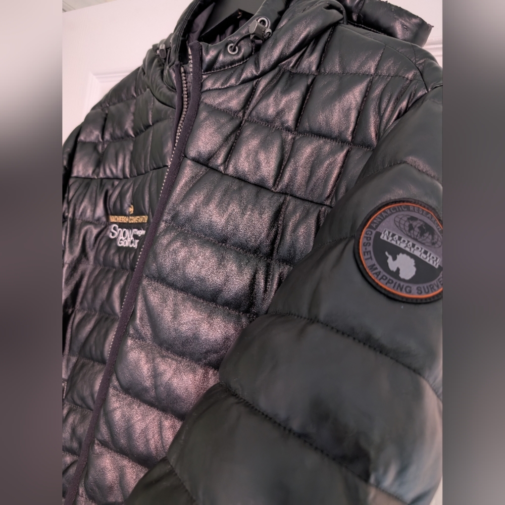 Napapijri Vacheron Constantin Faux Leather Down Jacket - Picture 2 of 8